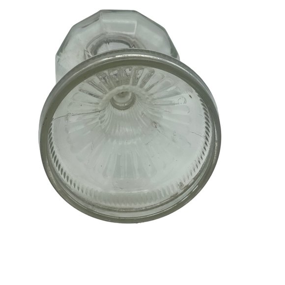 Vintage Clear Pressed Glass KErosene Lamp Base 8.25 Inch Tall - Picture 5 of 6